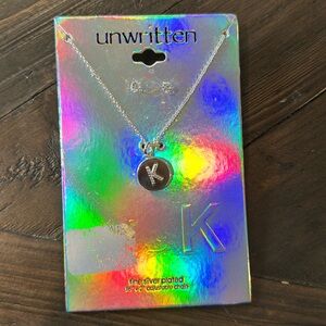 Letter K Silver Necklace with Earrings New with Packaging